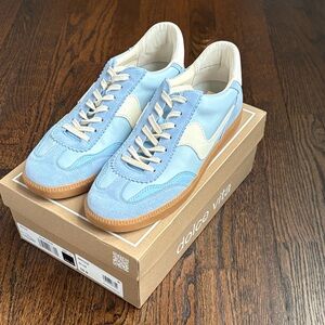 Dolce Vita Sky Blue and Cream Sneakers